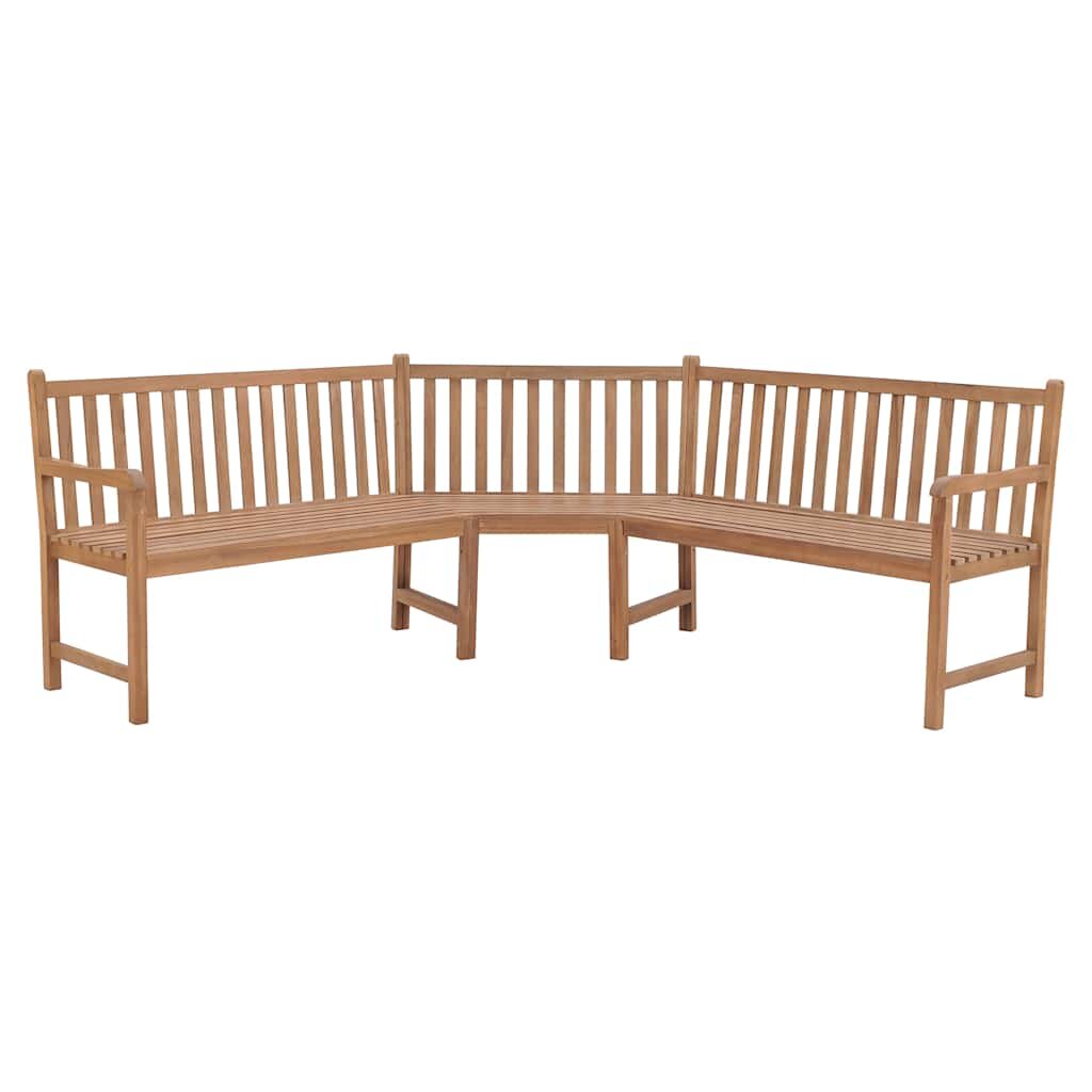 vidaXL Градинска ъглова пейка 185x185x90 см тиково дърво масив