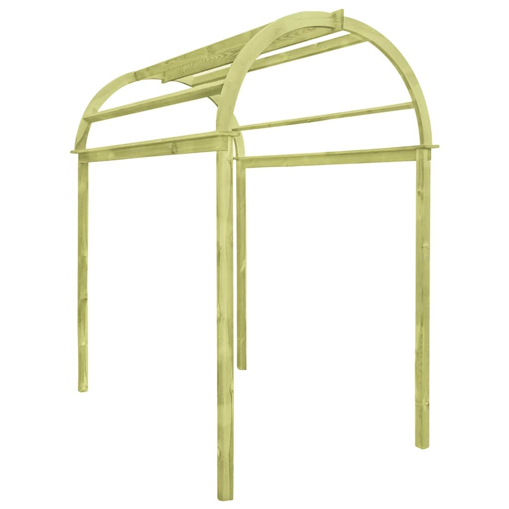 vidaXL Градинска арка 125x150x235 см бор със зелена импрегнация
