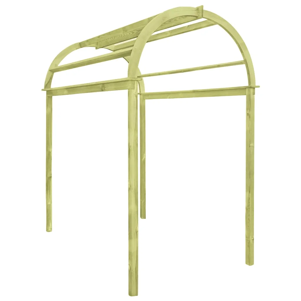 vidaXL Градинска арка 125x150x235 см бор със зелена импрегнация