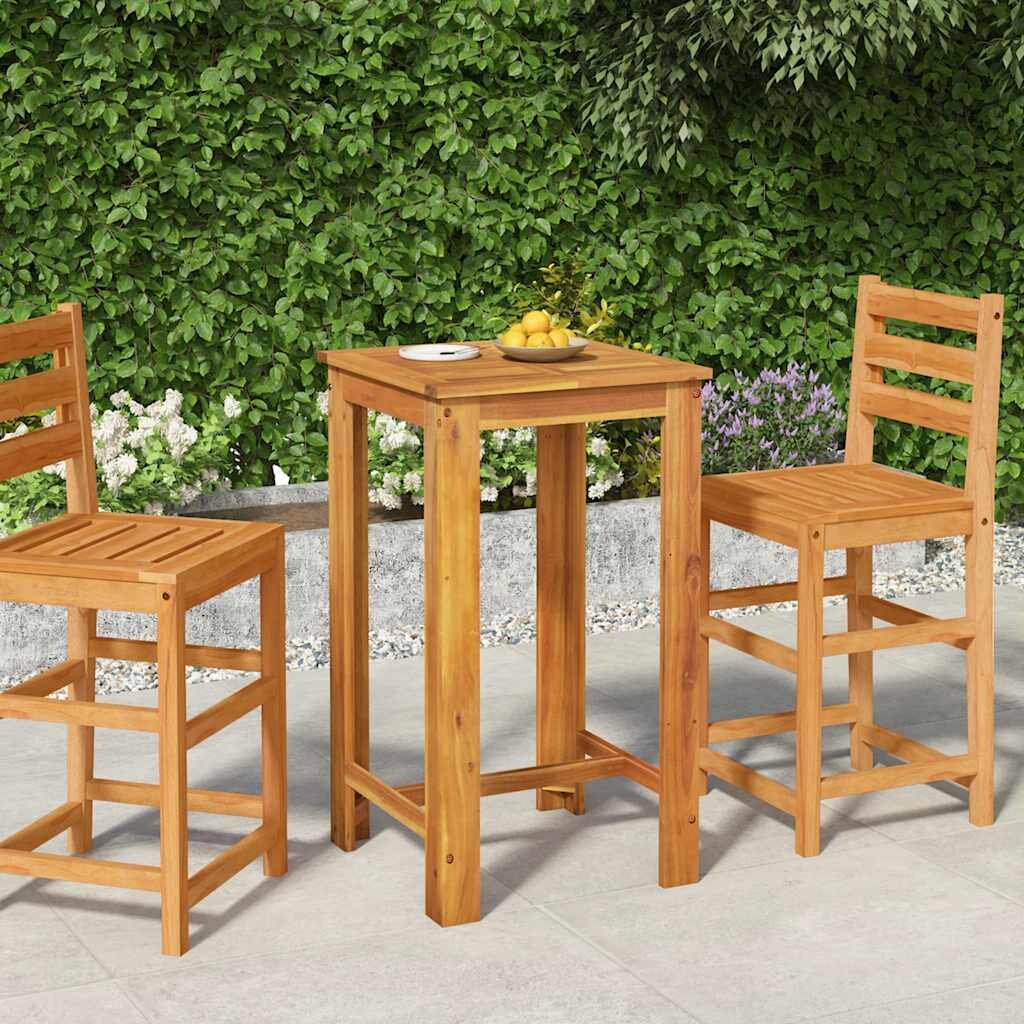 vidaXL Градинска бар маса 60x60x105 см масивна акация