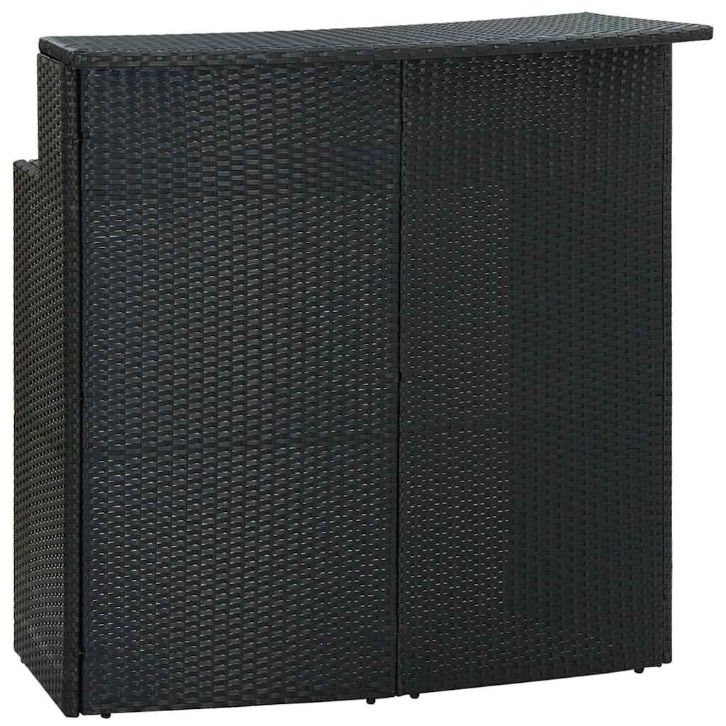 vidaXL Градинска бар маса черна 120x55x110 см полиратан