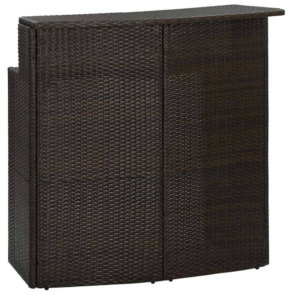 vidaXL Градинска бар маса кафява 120x55x110 см полиратан