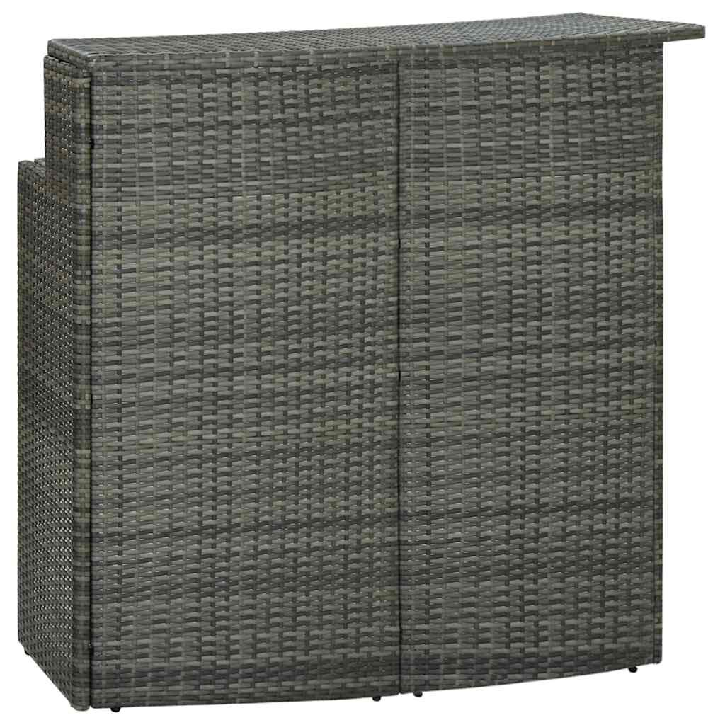 vidaXL Градинска бар маса сива 120x55x110 см полиратан