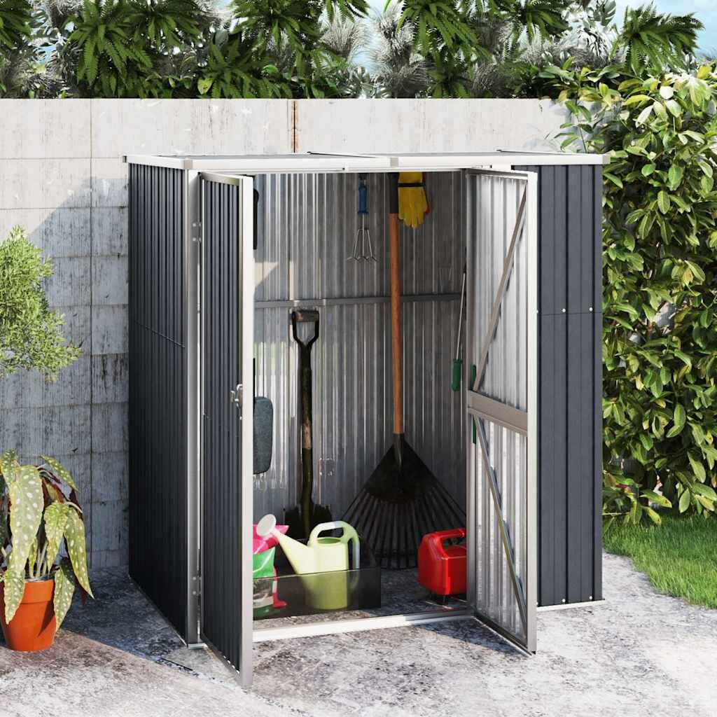 vidaXL Градинска барака антрацит 161x89x161 см поцинкована стомана