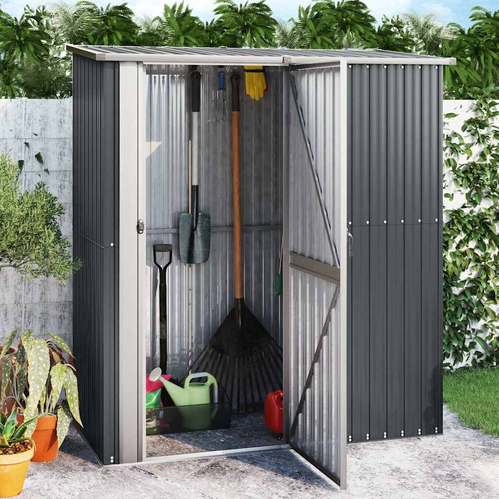 vidaXL Градинска барака антрацит 1805x97x2095 см поцинкована стомана