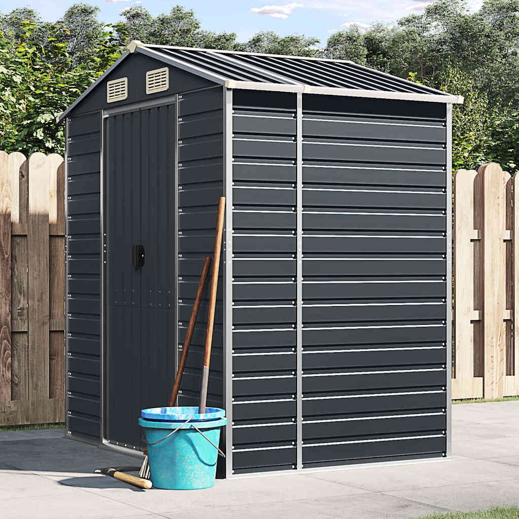vidaXL Градинска барака антрацит 191x130x198 см поцинкована стомана