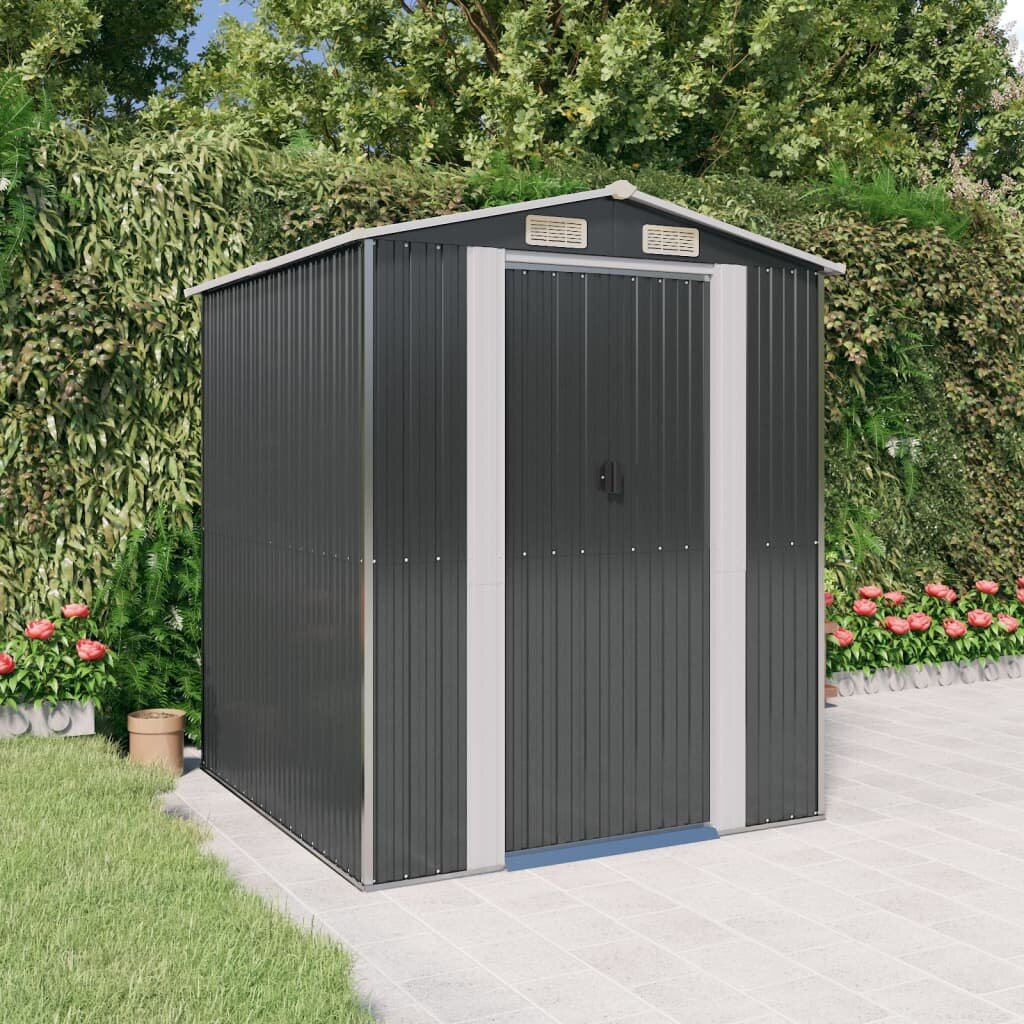 vidaXL Градинска барака антрацит 192x191x223 см поцинкована стомана