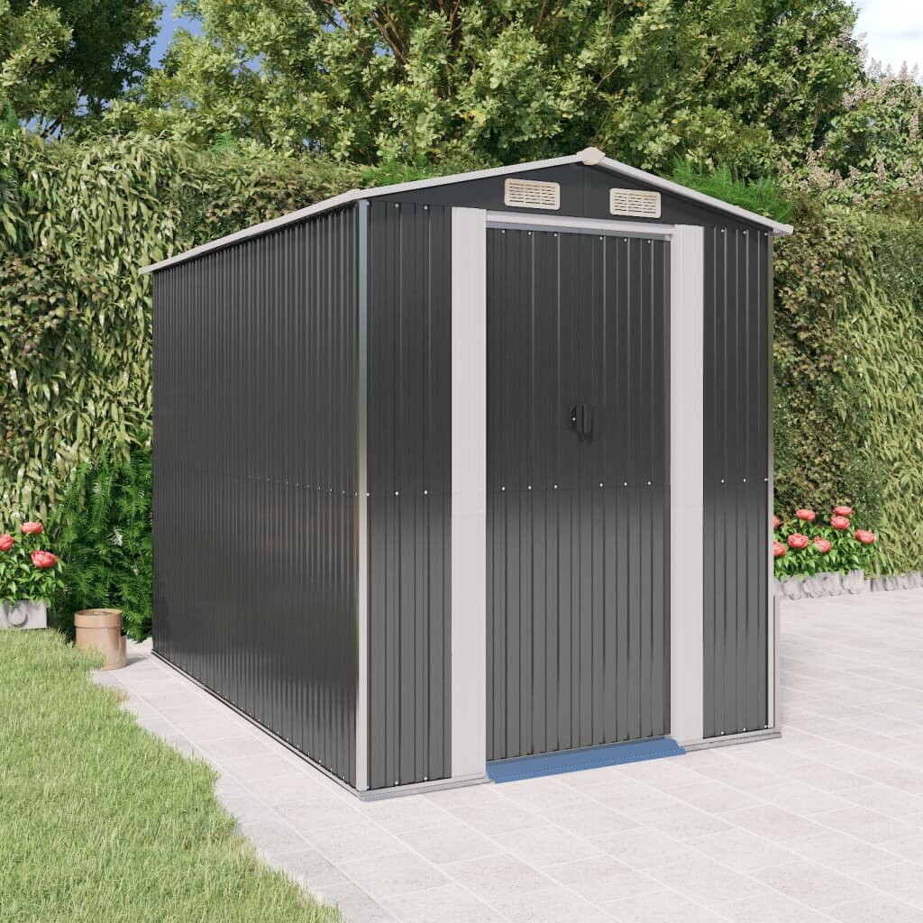 vidaXL Градинска барака антрацит 192x274x223 см поцинкована стомана