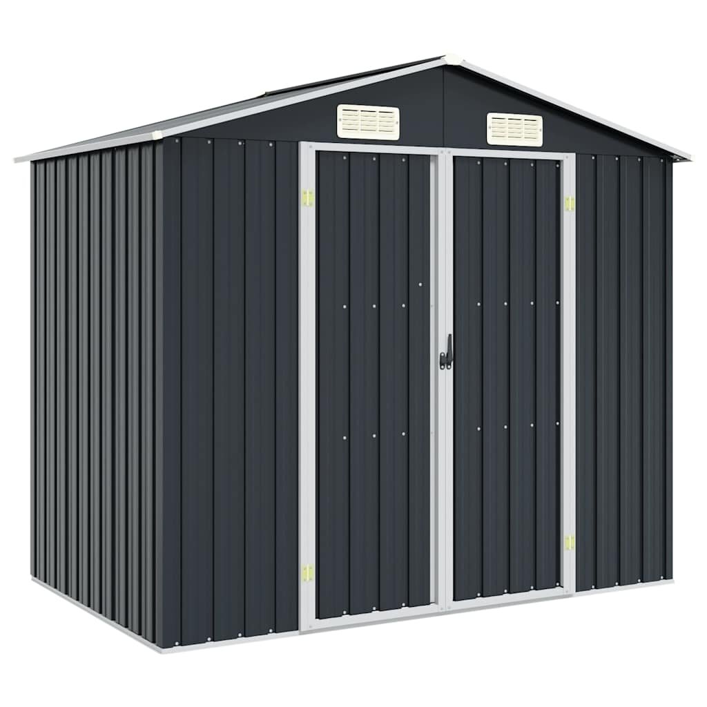 vidaXL Градинска барака антрацит 205x129x183 см поцинкована стомана