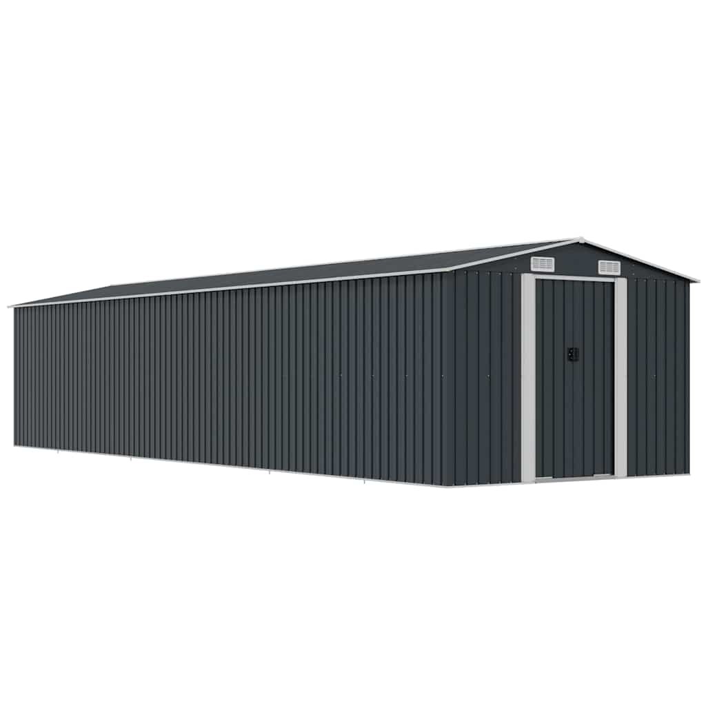 vidaXL Градинска барака антрацит 257x779x181 см поцинкована стомана