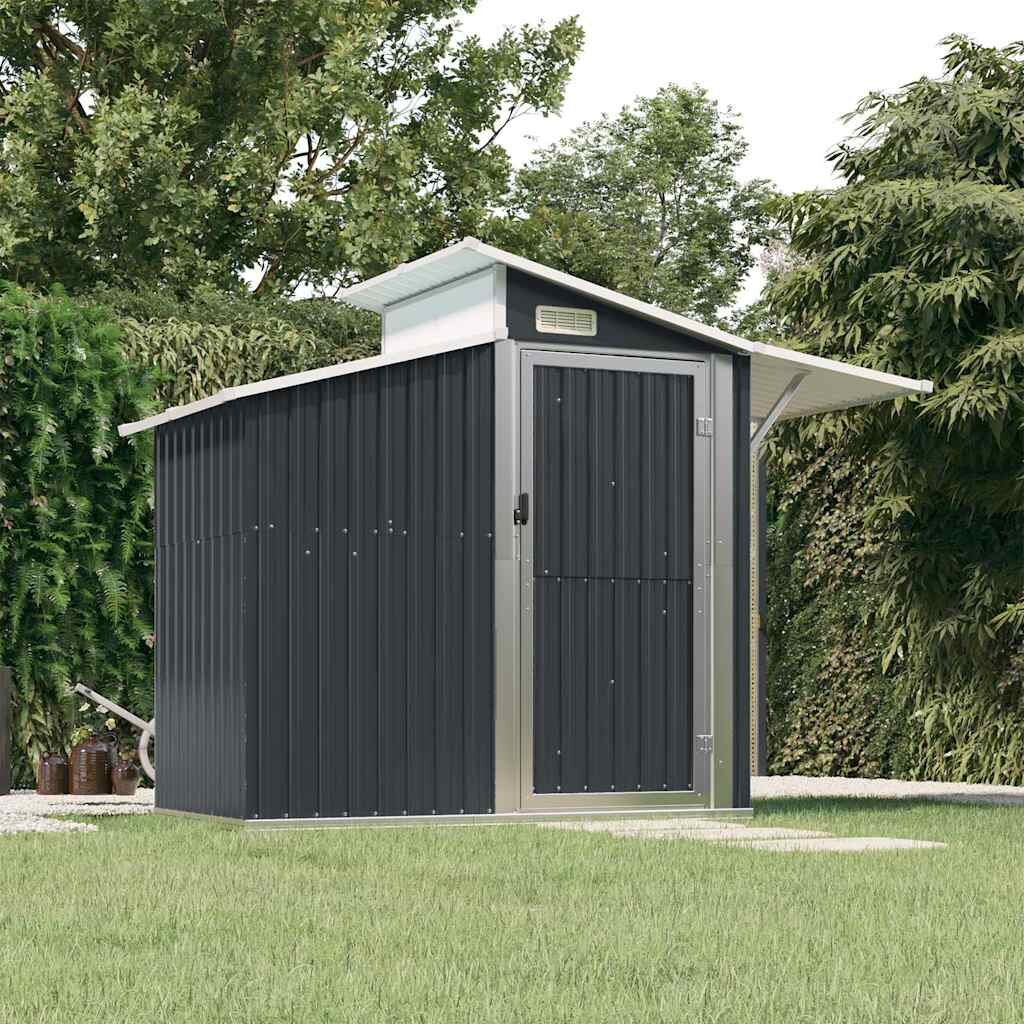 vidaXL Градинска барака антрацит 270x130x2085 см поцинкована стомана