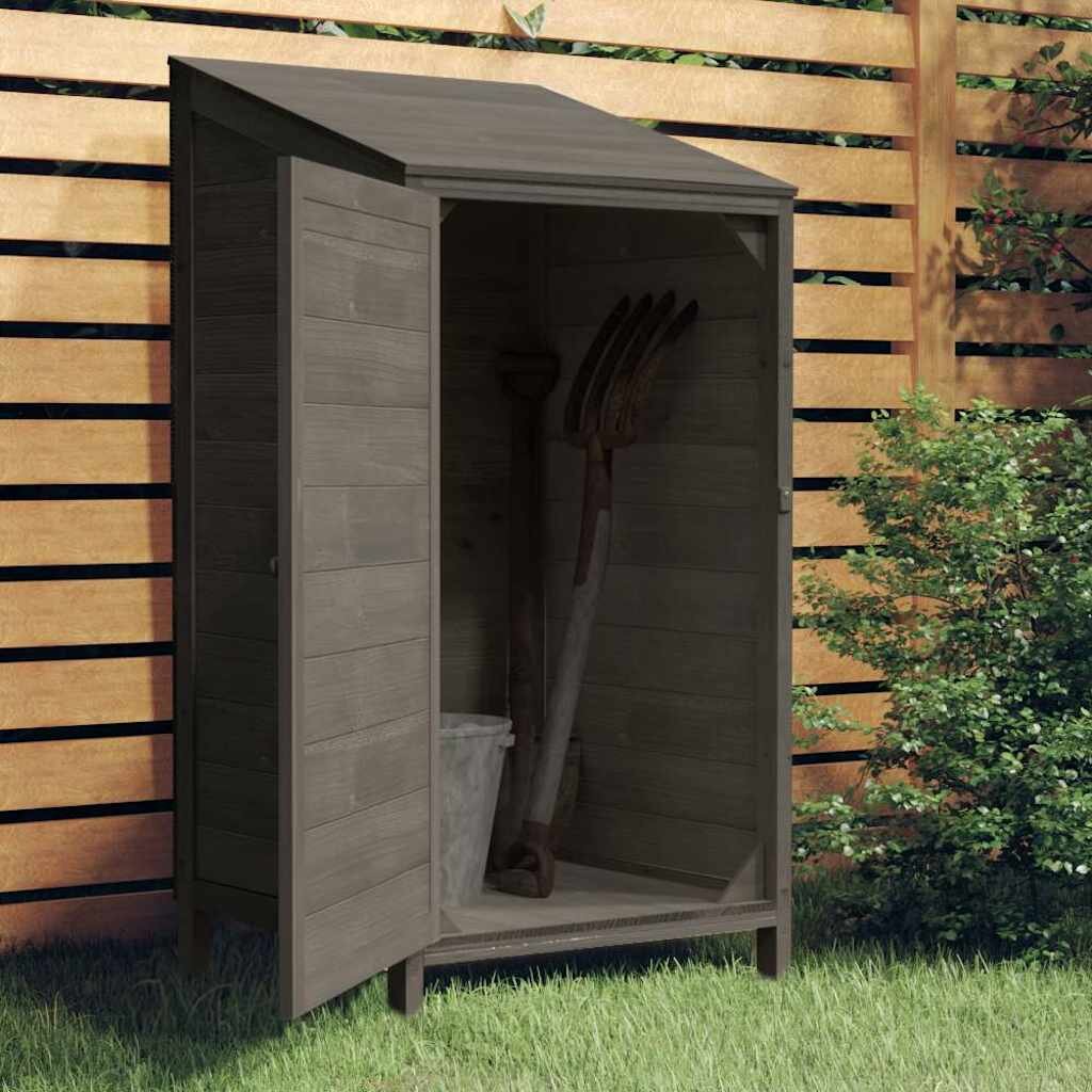 vidaXL Градинска барака антрацит 55x52x112 см чамово дърво масив