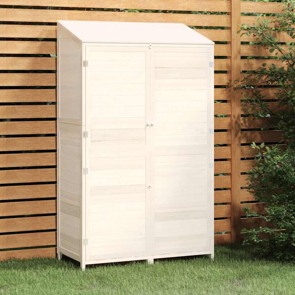 vidaXL Градинска барака бяла 102x52x1745 см чамово дърво масив