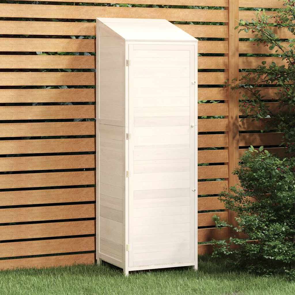 vidaXL Градинска барака бяла 55x52x1745 см чамово дърво масив