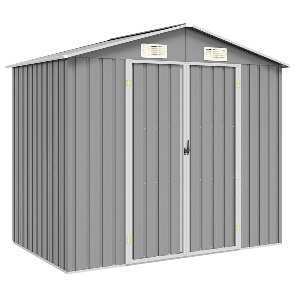 vidaXL Градинска барака сива 205x129x183 см поцинкована стомана