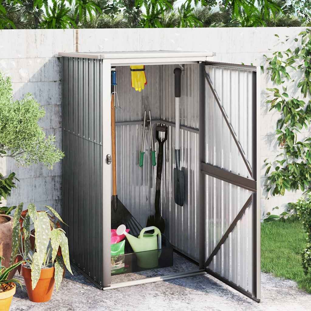 vidaXL Градинска барака сива 88x89x161 см поцинкована стомана