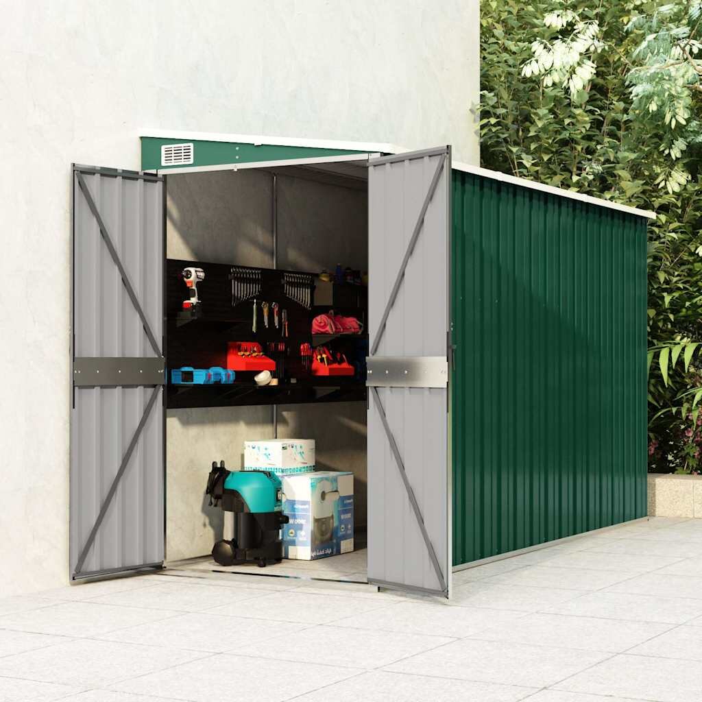 vidaXL Градинска барака зелена 118x288x178 см поцинкована стомана
