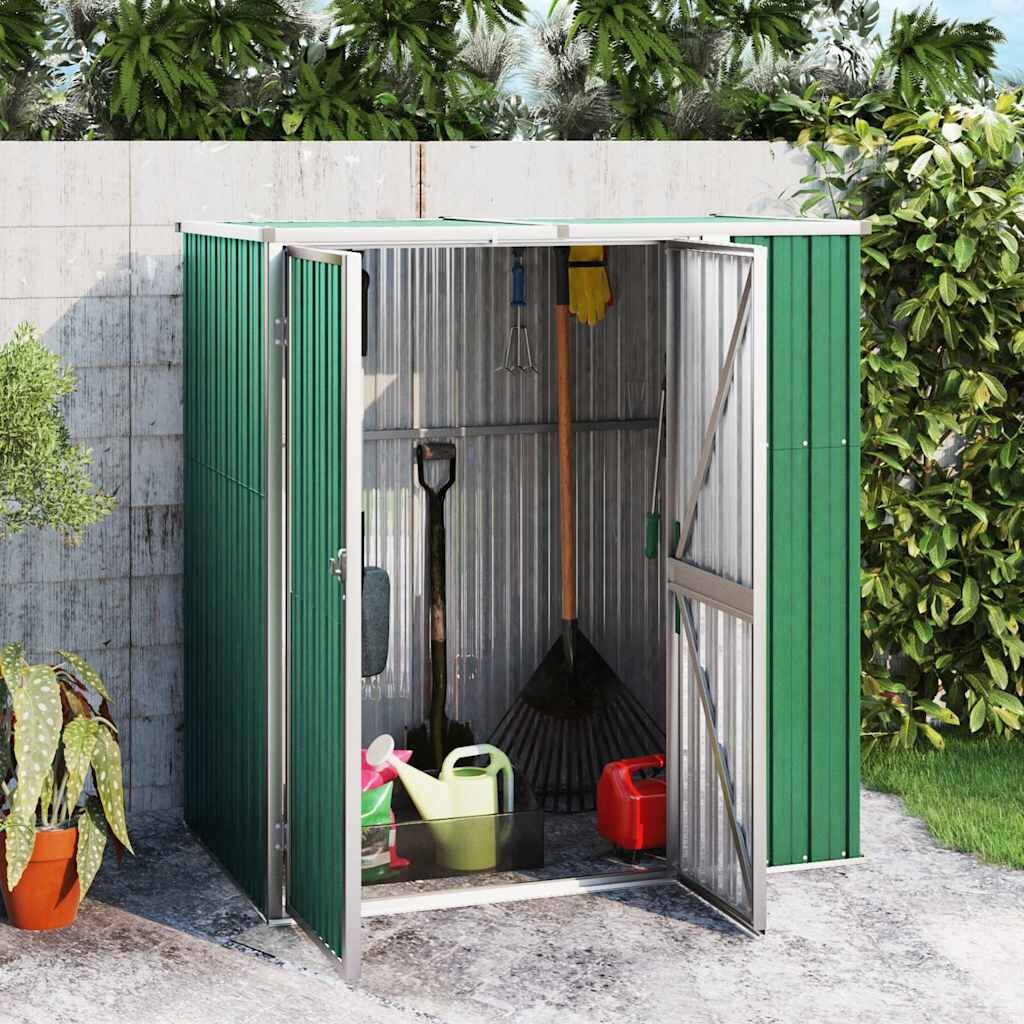 vidaXL Градинска барака зелена 161x89x161 см поцинкована стомана
