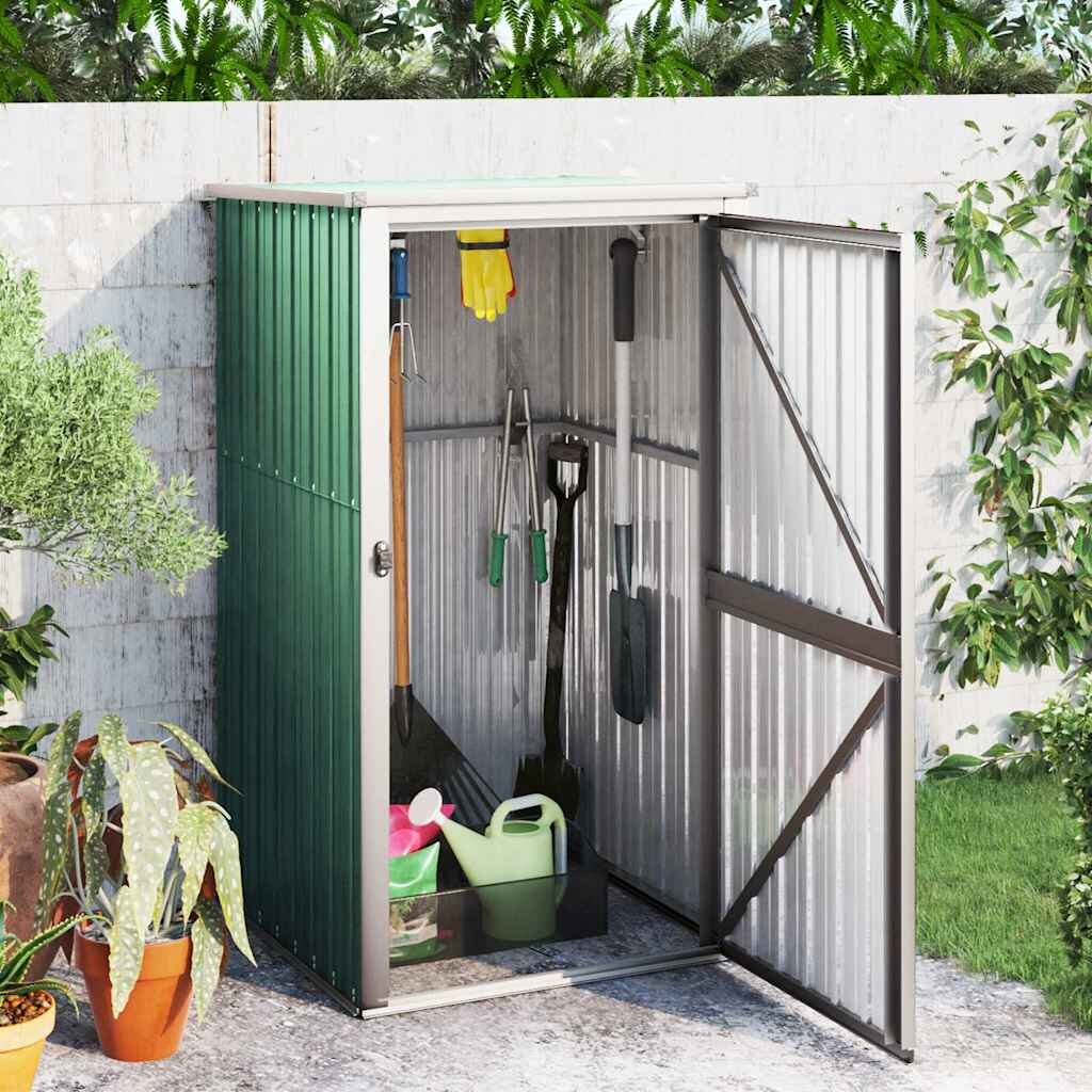 vidaXL Градинска барака зелена 88x89x161 см поцинкована стомана