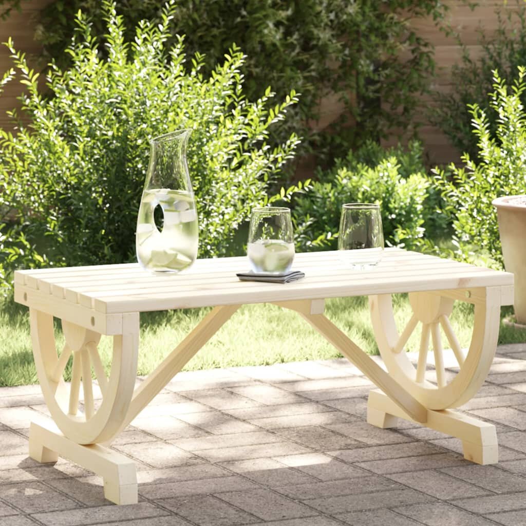 vidaXL Градинска кафе маса 90x50x40 см масивна ела