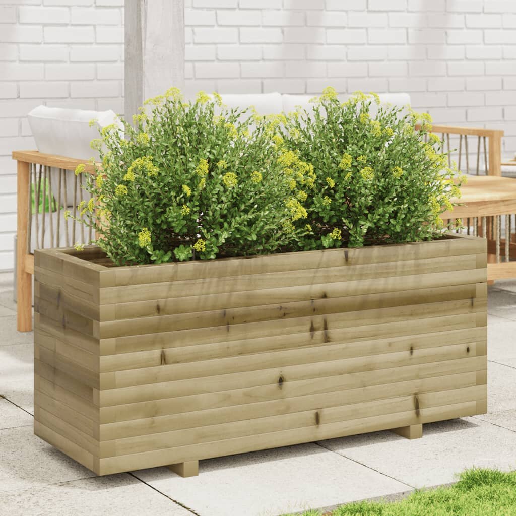 vidaXL Градинска кашпа 110x40x495 см импрегниран бор