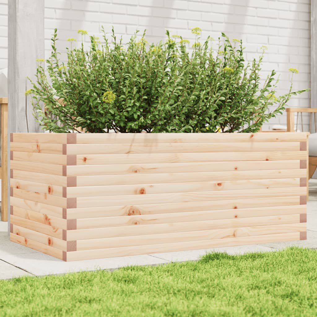 vidaXL Градинска кашпа 110x60x455 см масивна борова дървесина