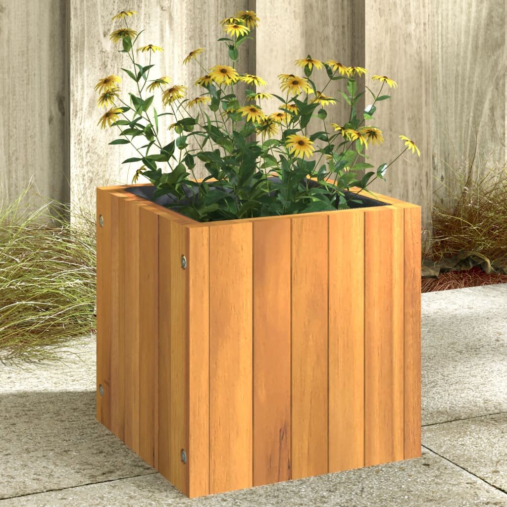 vidaXL Градинска кашпа 25x25x25 см масивна акация