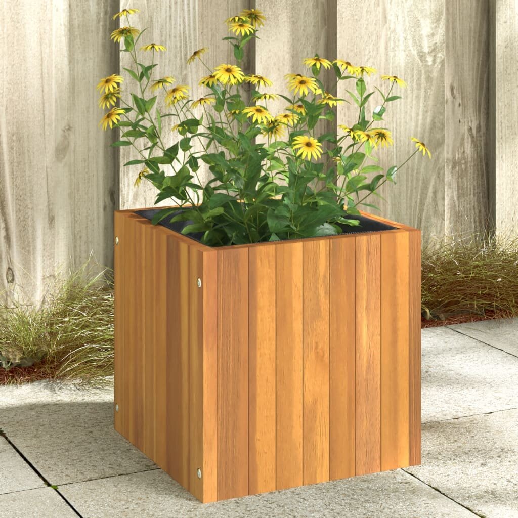vidaXL Градинска кашпа 35x35x35 см масивна акация
