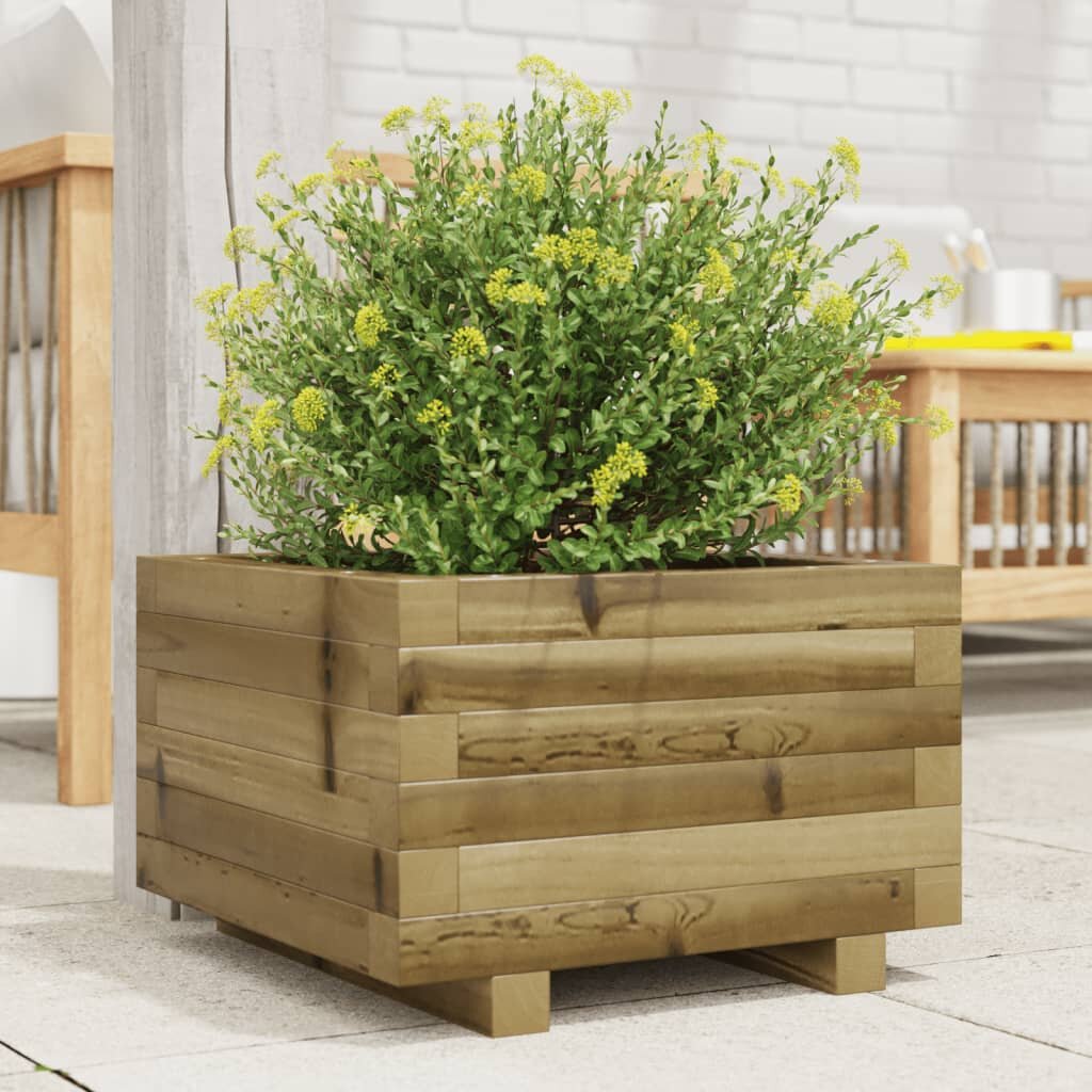 vidaXL Градинска кашпа 40x40x265 см импрегниран бор