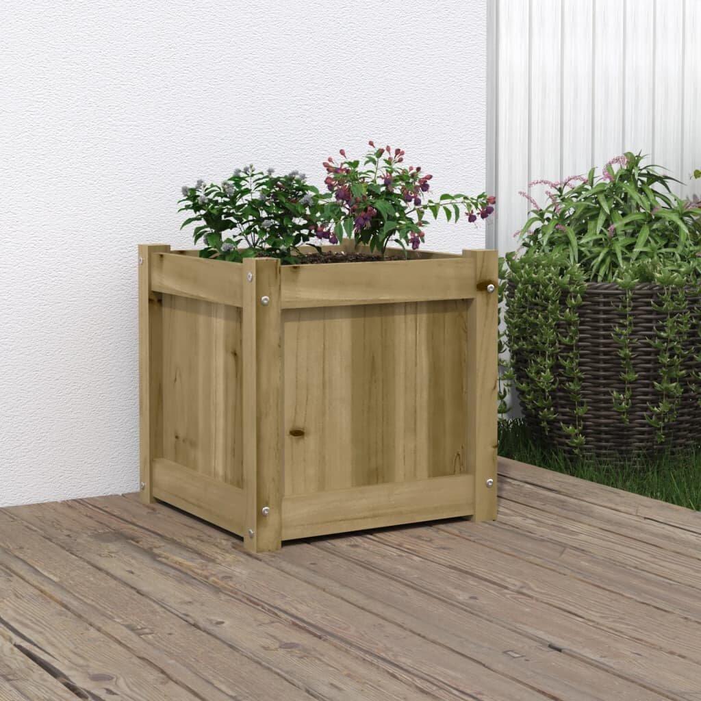 vidaXL Градинска кашпа 40x40x40 см импрегниран бор