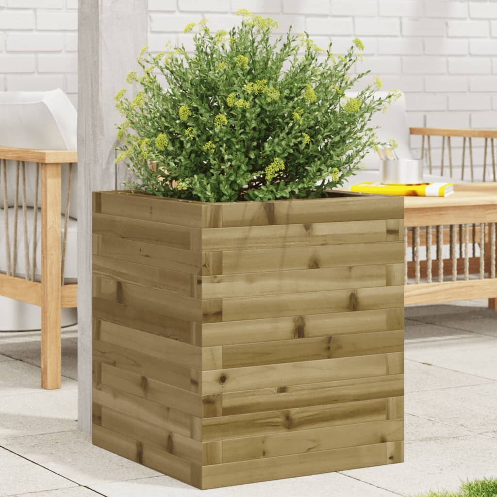 vidaXL Градинска кашпа 40x40x46 см импрегнирано борово дърво