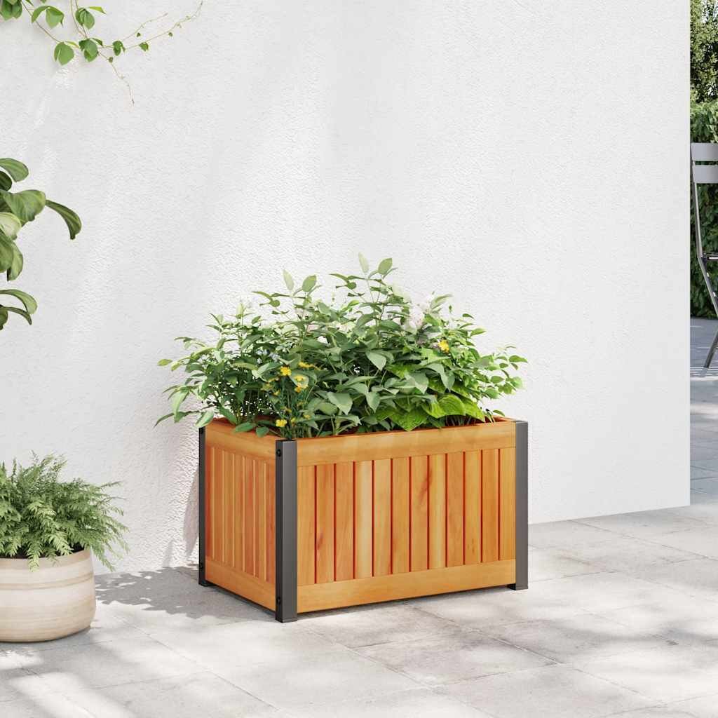 vidaXL Градинска кашпа 45x30x275 см масивна акация и стомана