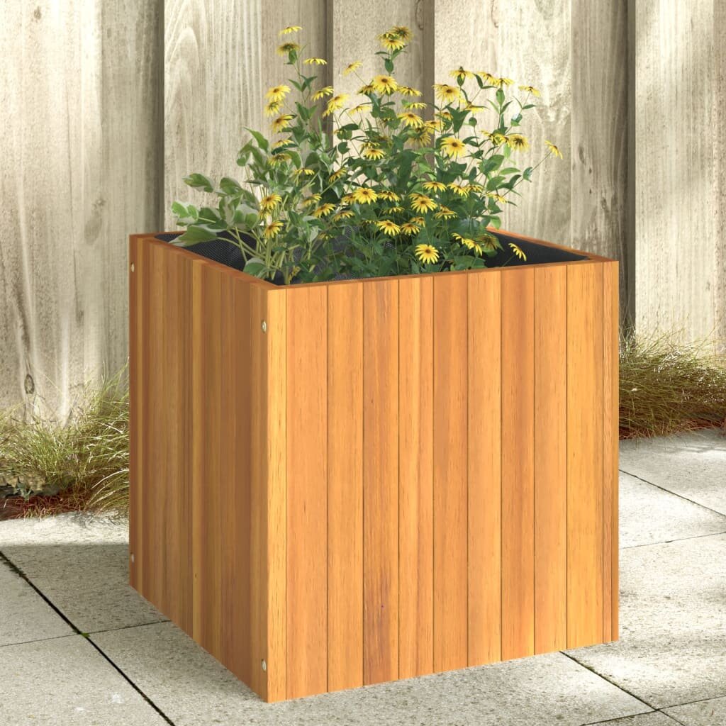 vidaXL Градинска кашпа 45x45x45 см масивна акация