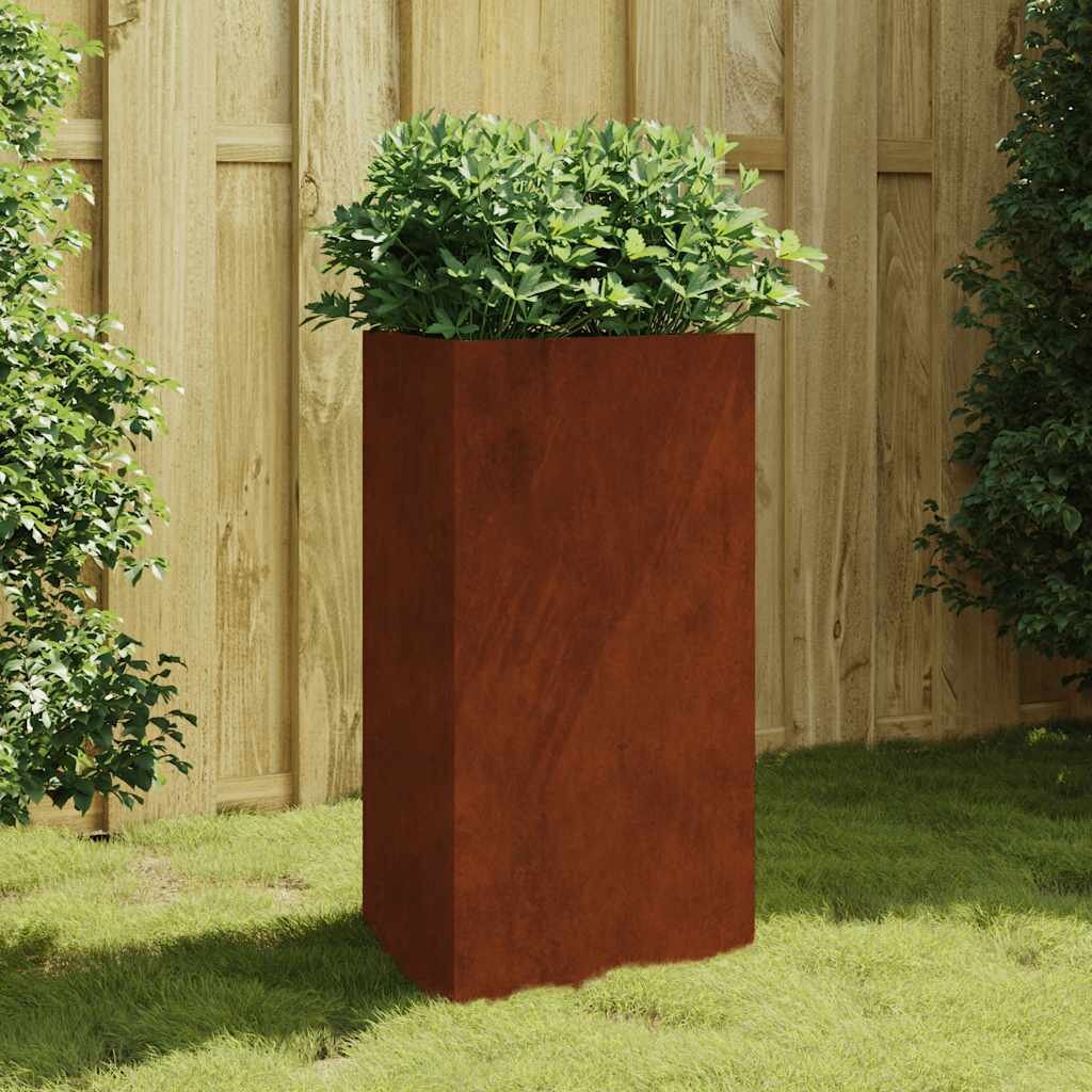 vidaXL Градинска кашпа 50x43x75 см кортенова стомана