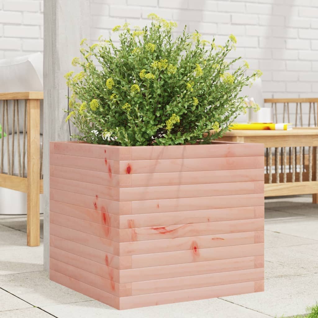 vidaXL Градинска кашпа 50x50x455 см масивна дугласка дървесина