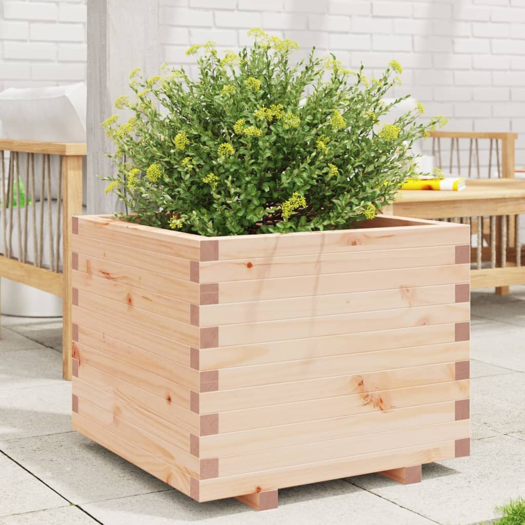 vidaXL Градинска кашпа 60x60x495 см масивна борова дървесина