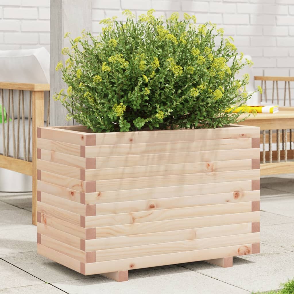 vidaXL Градинска кашпа 70x40x495 см масивна борова дървесина