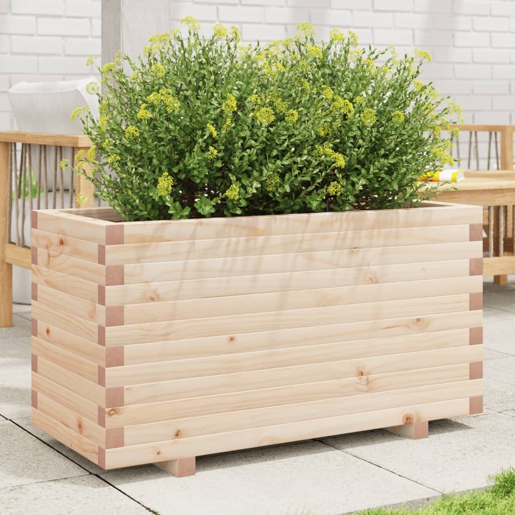 vidaXL Градинска кашпа 90x40x495 см масивна борова дървесина