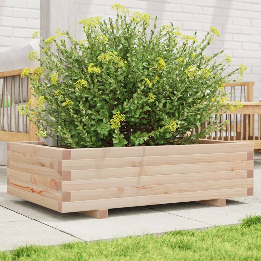 vidaXL Градинска кашпа 90x60x265 см масивна борова дървесина