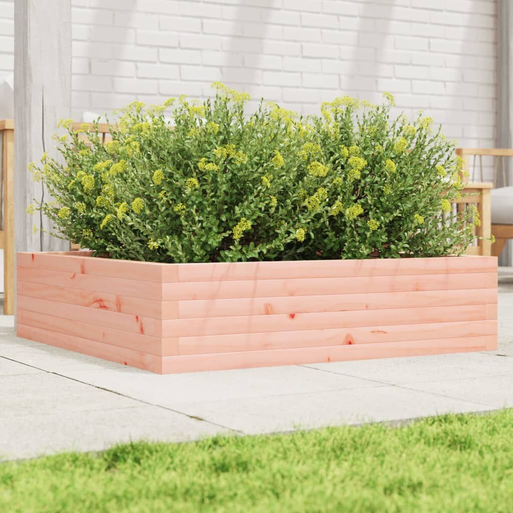 vidaXL Градинска кашпа 90x90x23 см дугласко дърво масив