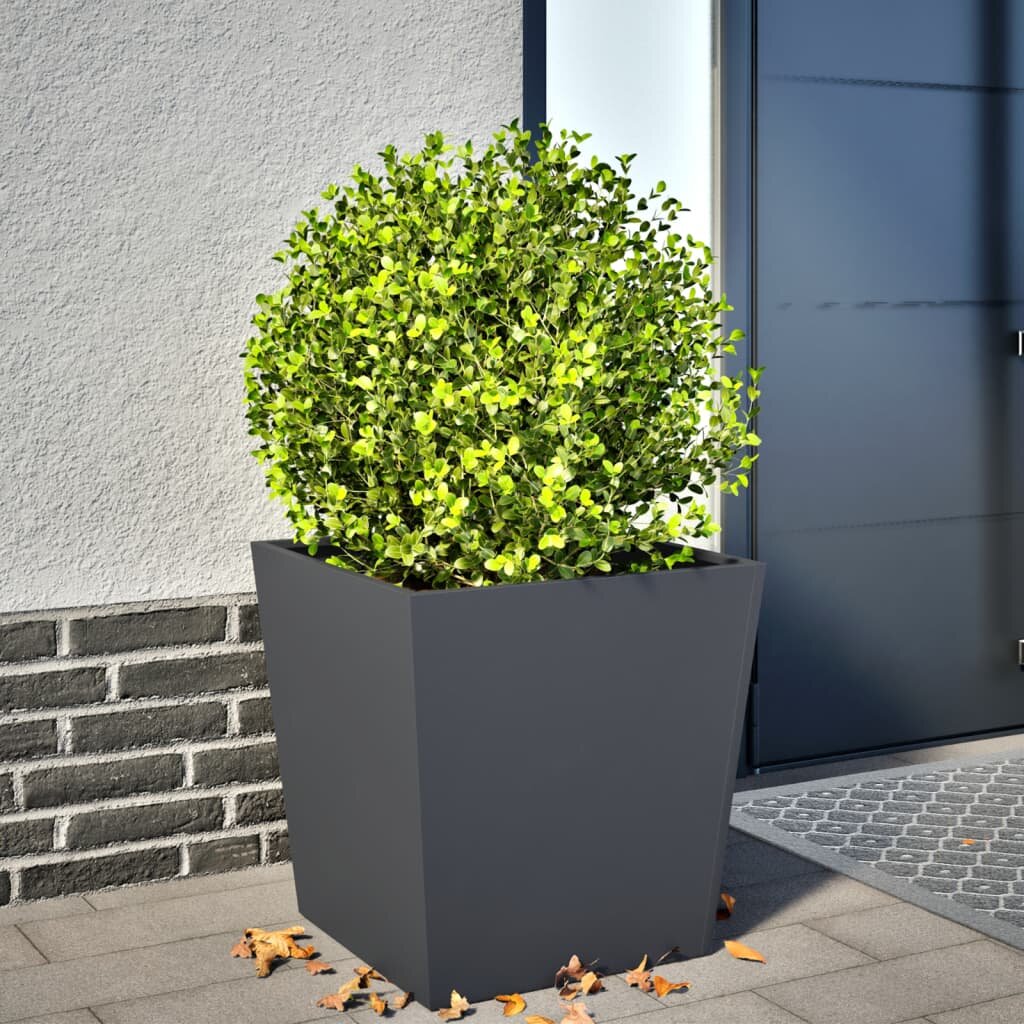 vidaXL Градинска кашпа антрацит 50x50x50 см стомана