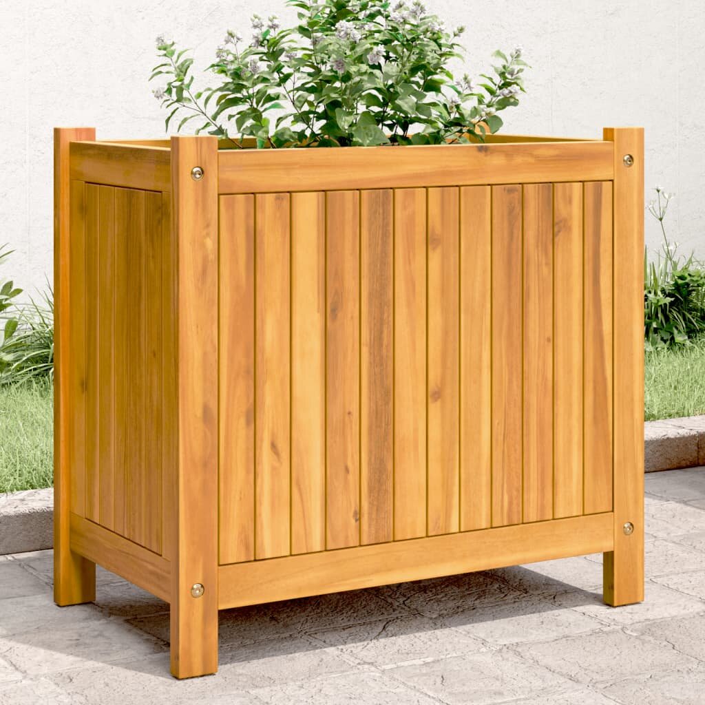 vidaXL Градинска кашпа с вложка 54x31x50 см масивна акация