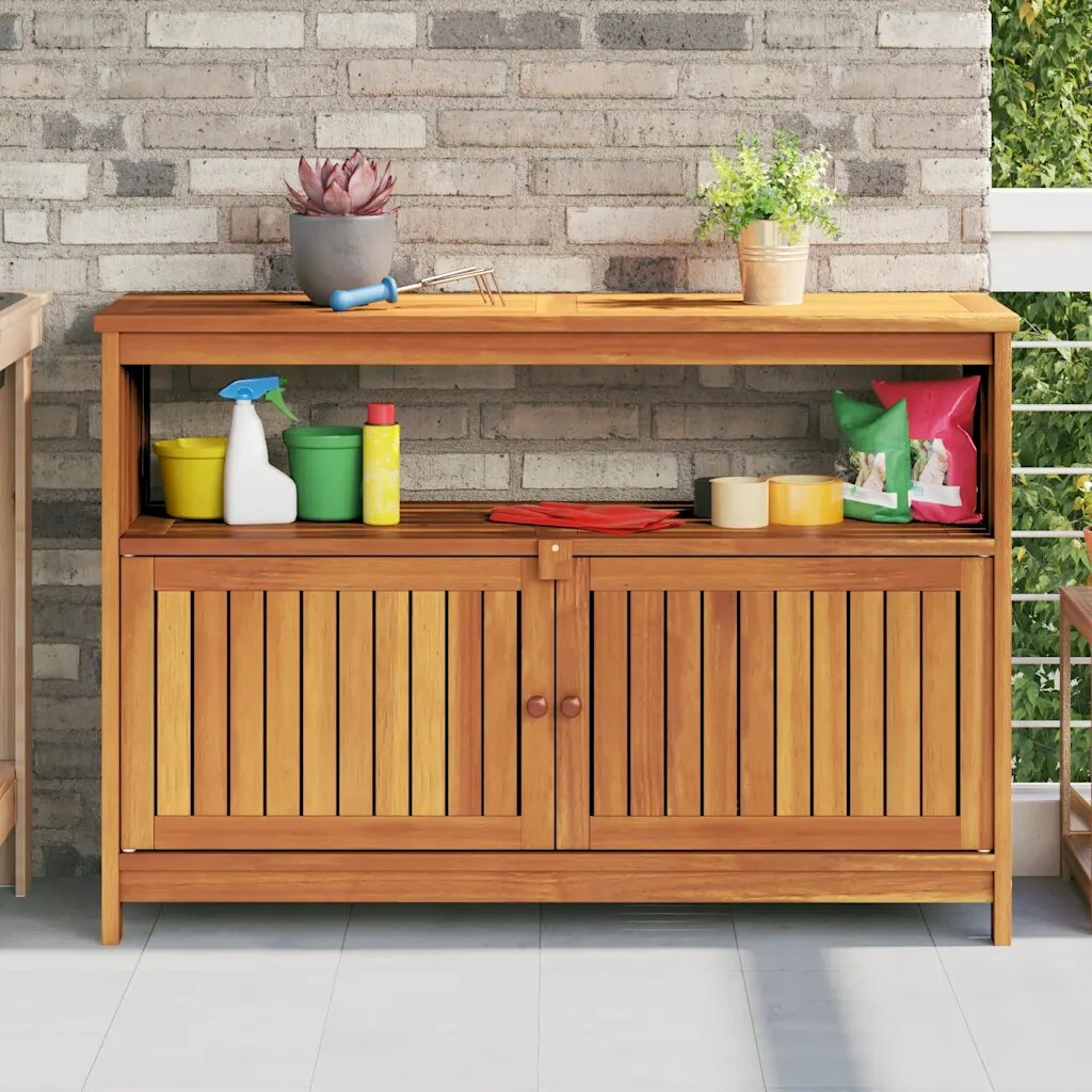 vidaXL Градинска конзолна маса 110x35x75 см акация масив