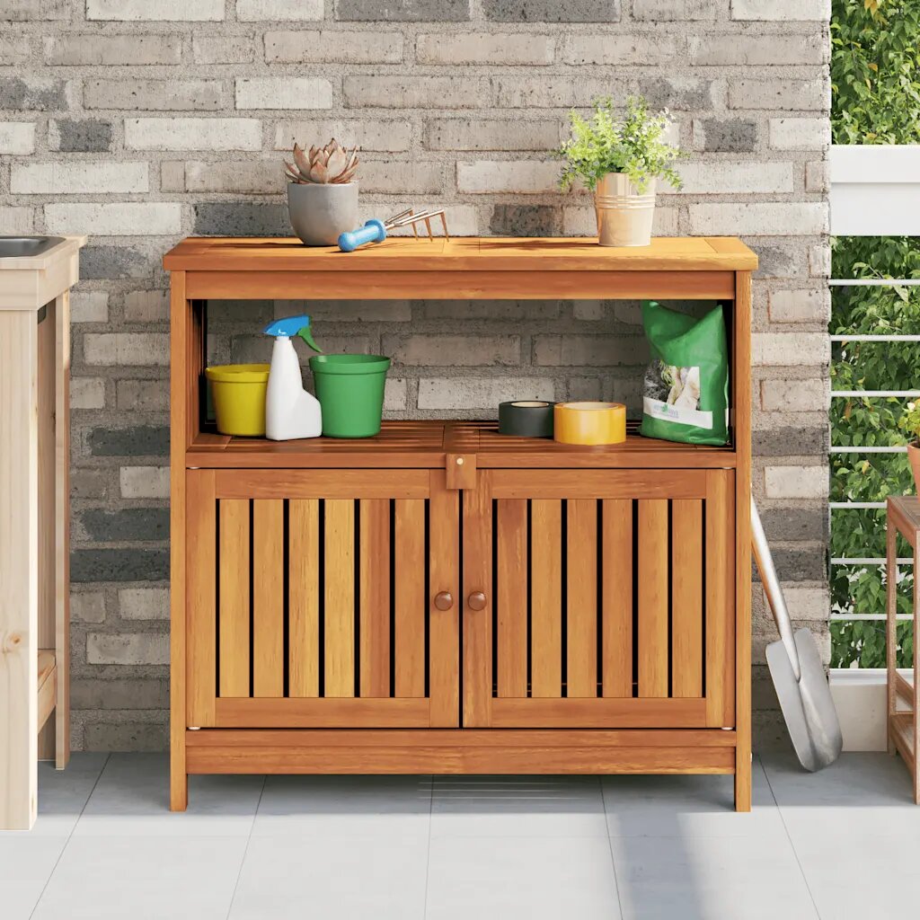 vidaXL Градинска конзолна маса 80x35x75 см акация масив
