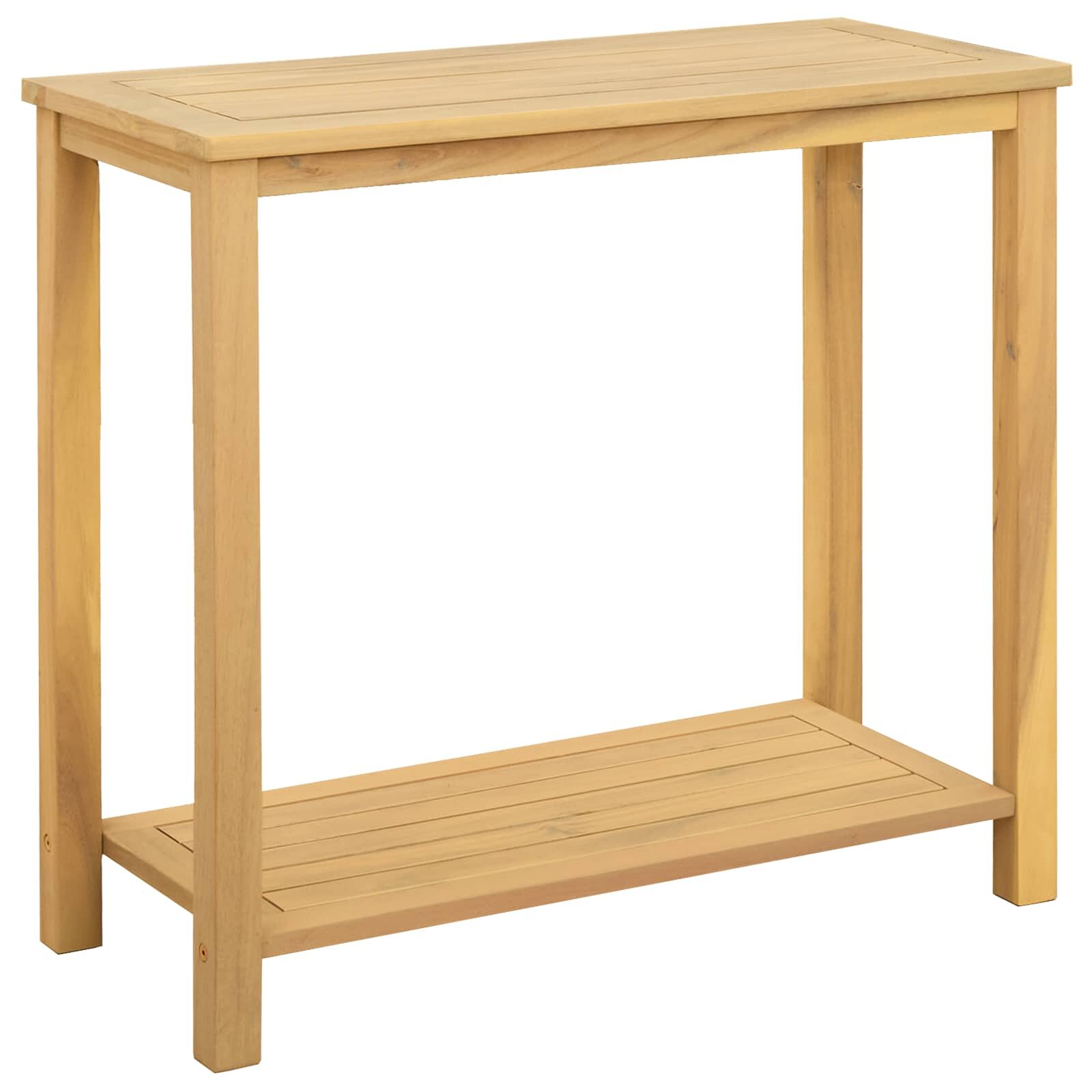 vidaXL Градинска конзолна маса Светъл акация 80 x 35 x 75 cm