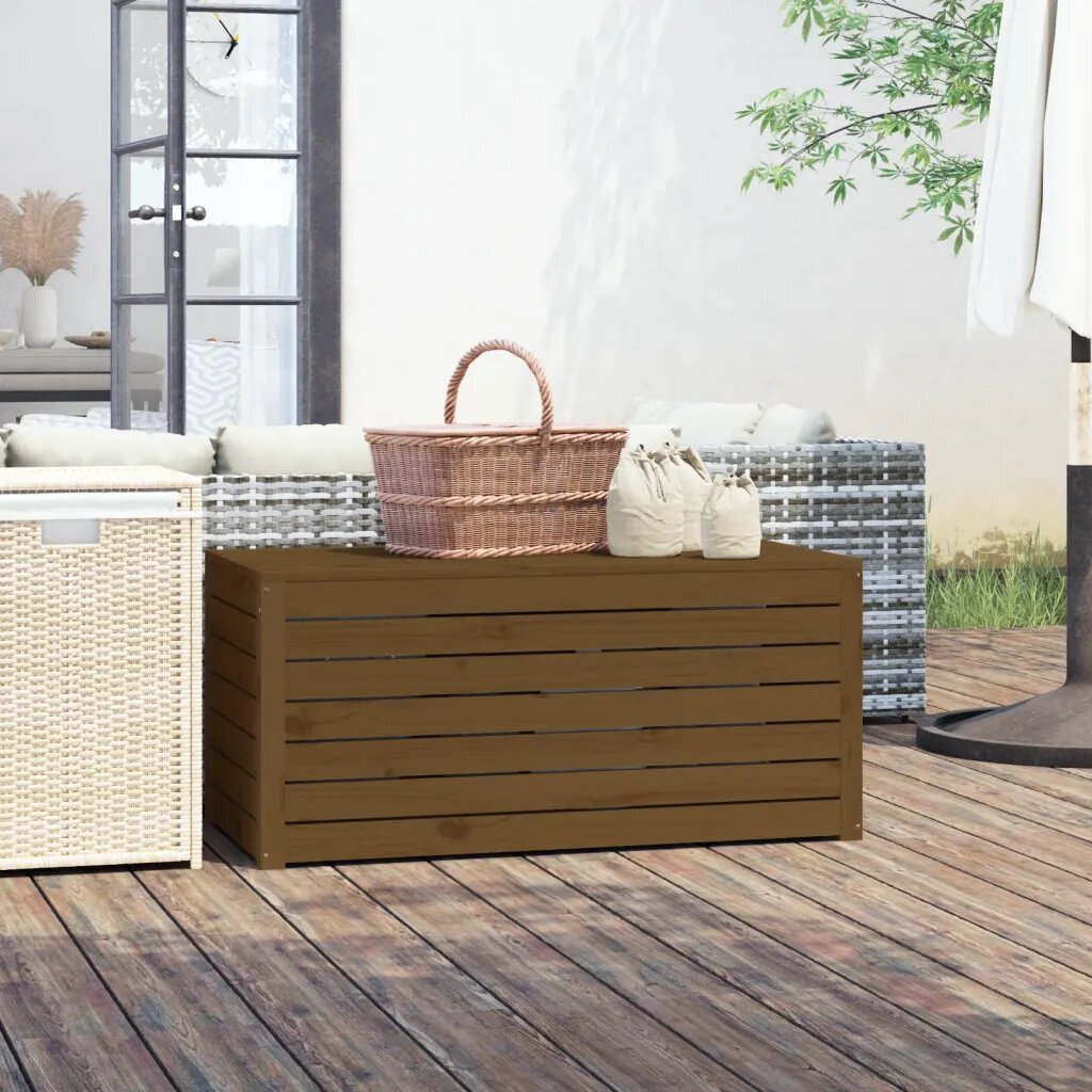 vidaXL Градинска кутия меденокафява 101x505x465 см бор масив