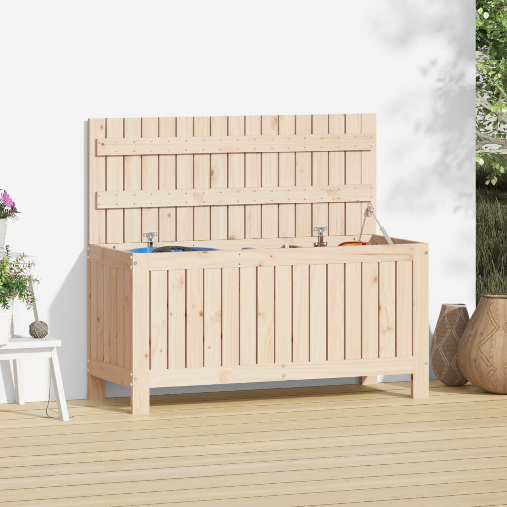 vidaXL Градинска кутия за съхранение 108x425x54 см бор масив