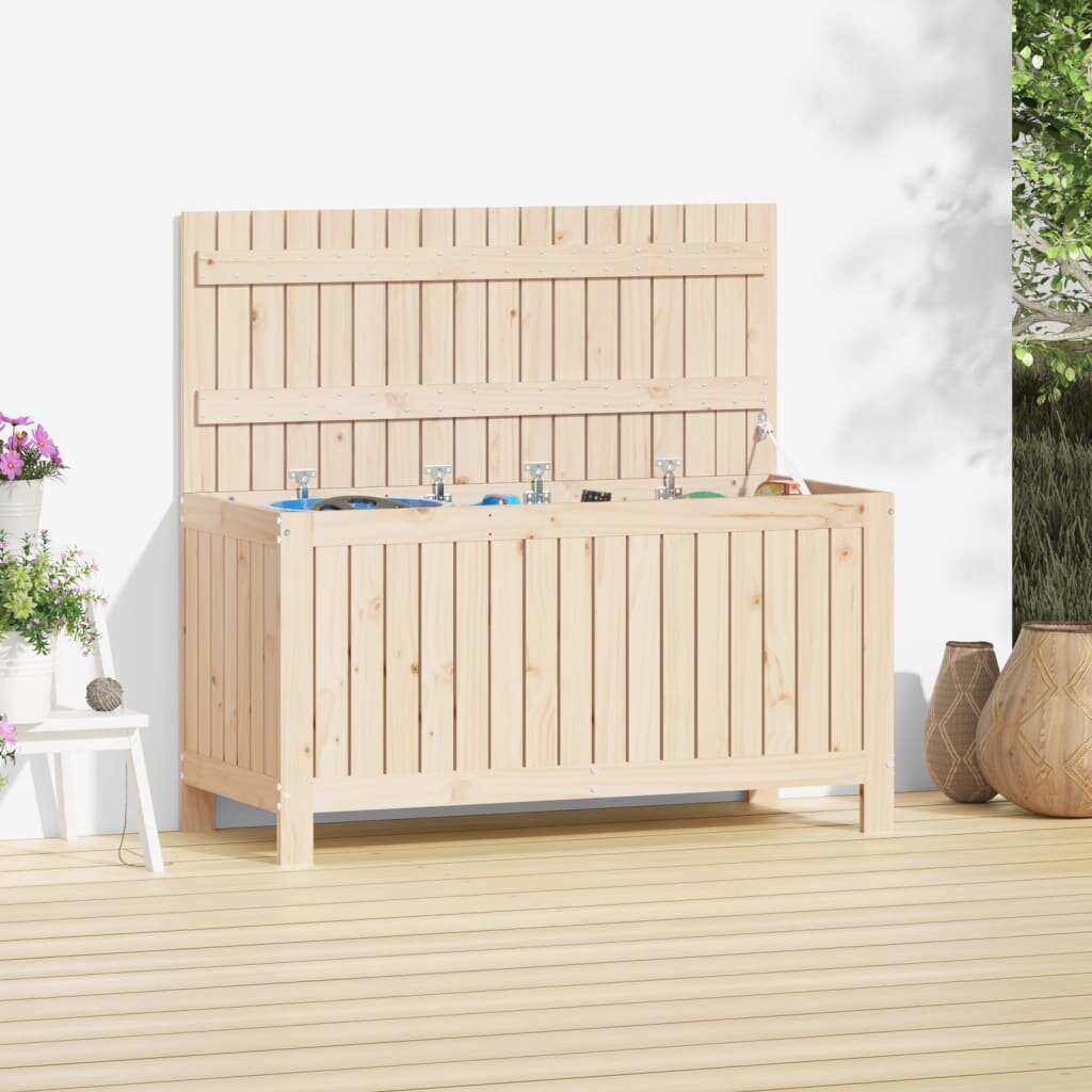 vidaXL Градинска кутия за съхранение 115x49x60 см бор масив