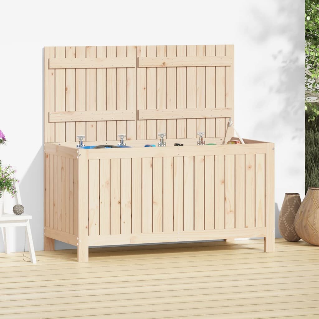 vidaXL Градинска кутия за съхранение 121x55x64 см бор масив