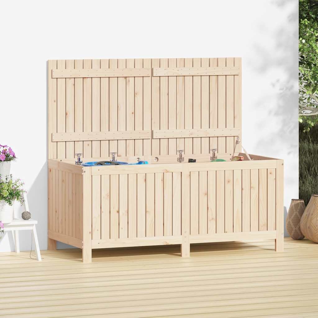 vidaXL Градинска кутия за съхранение 134x68x64 см бор масив